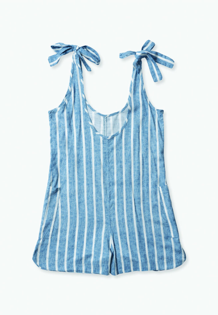 Hurley womens everyday one piece tie romper 3hkr0412 multi