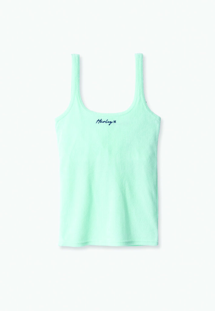 Hurley womens pile cup sleveless tank top turquoise