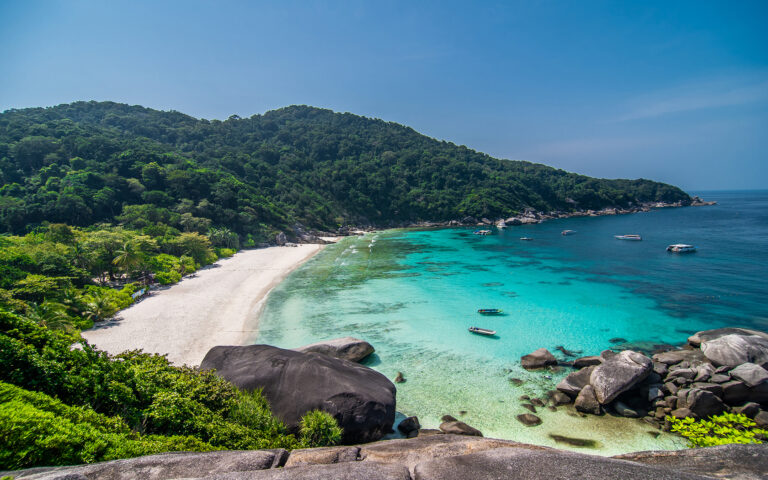 Tropical Southeast Asian beach for short getaways from Singapore.